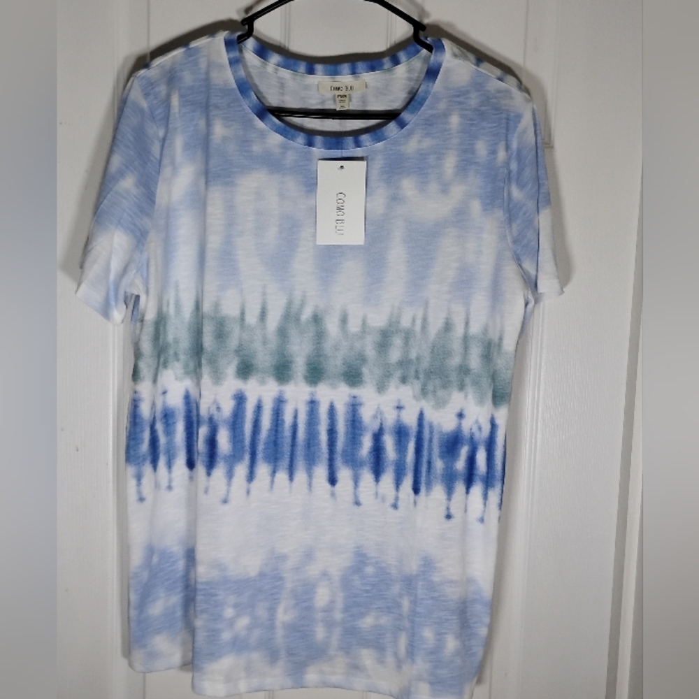 Tie Dye Short Sleeve T-shirt Como Blu XXL